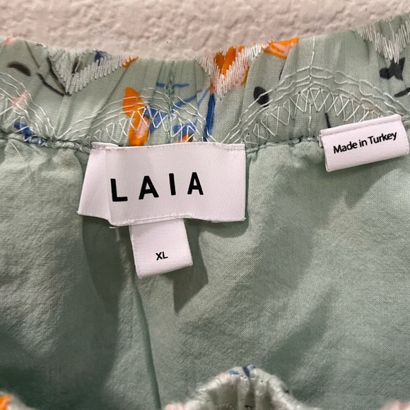 LAIA for Anthropologie embroidered bohemian ruffle puff sleeve floral top XL - Picture 12 of 13